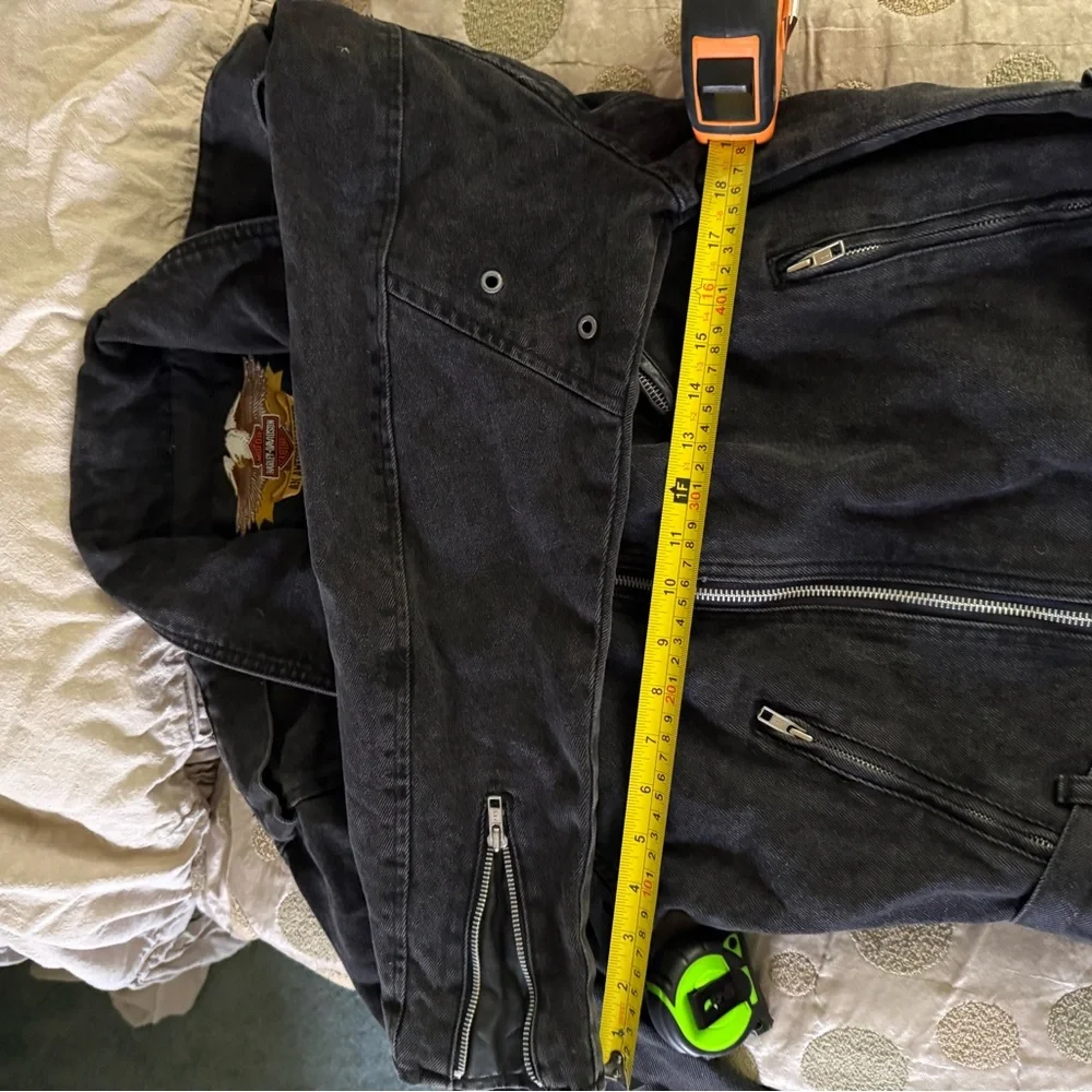 HARLEY DAVIDSON black denim unisex jacket - Picture 6 of 9